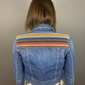 Denim Jacket with Southwest patterned